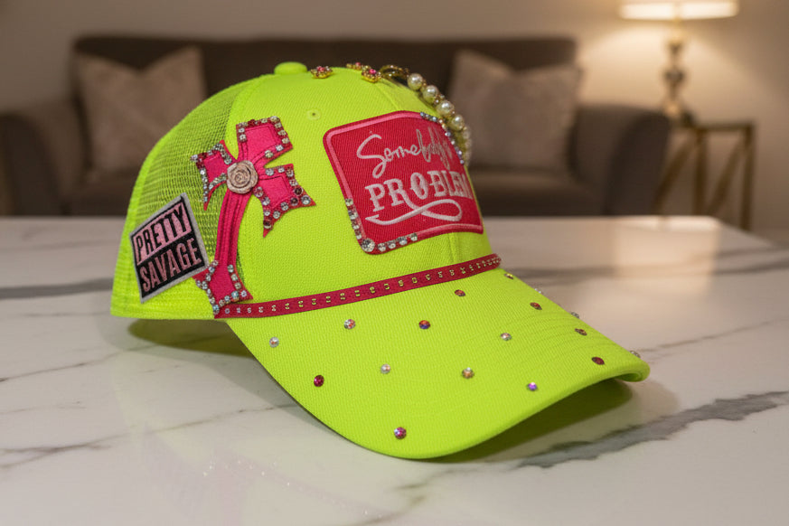 Lime & Pink Somebody’s Problem Trucker Hat