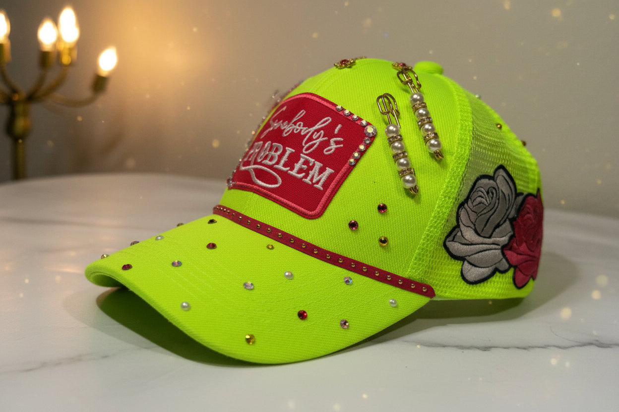 Lime & Pink Somebody’s Problem Trucker Hat
