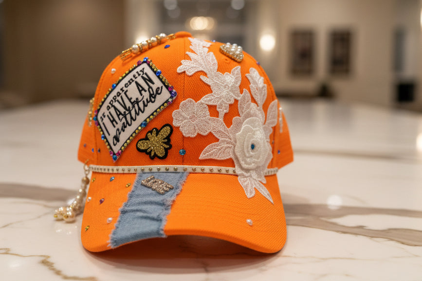 Orange apparently I have a attitude trucker hat